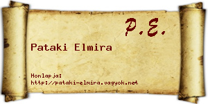 Pataki Elmira névjegykártya